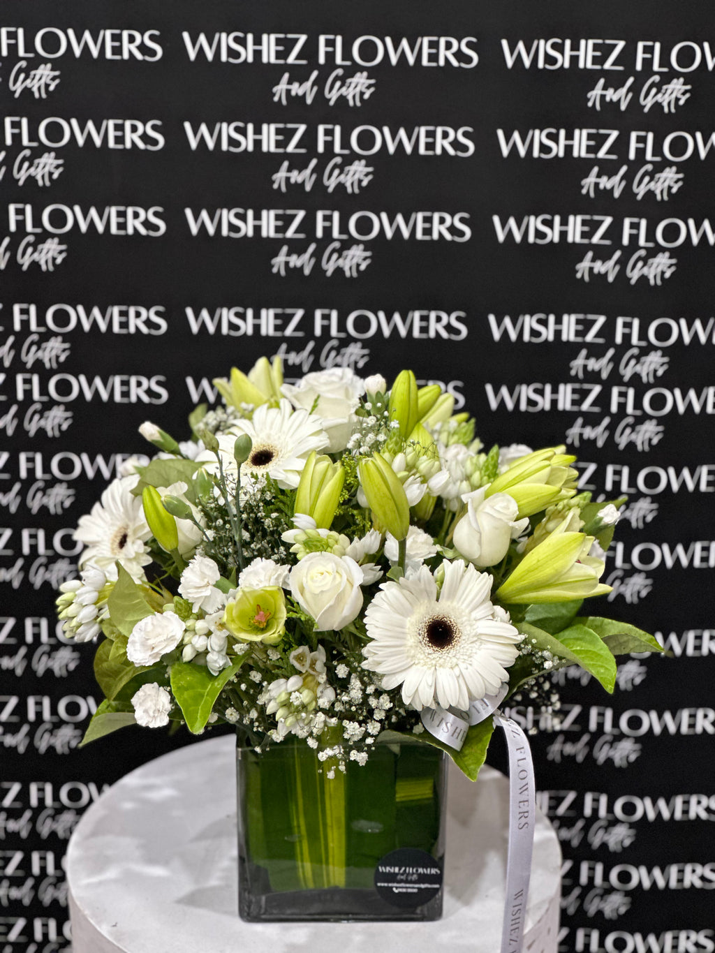 Large White Glass Vase