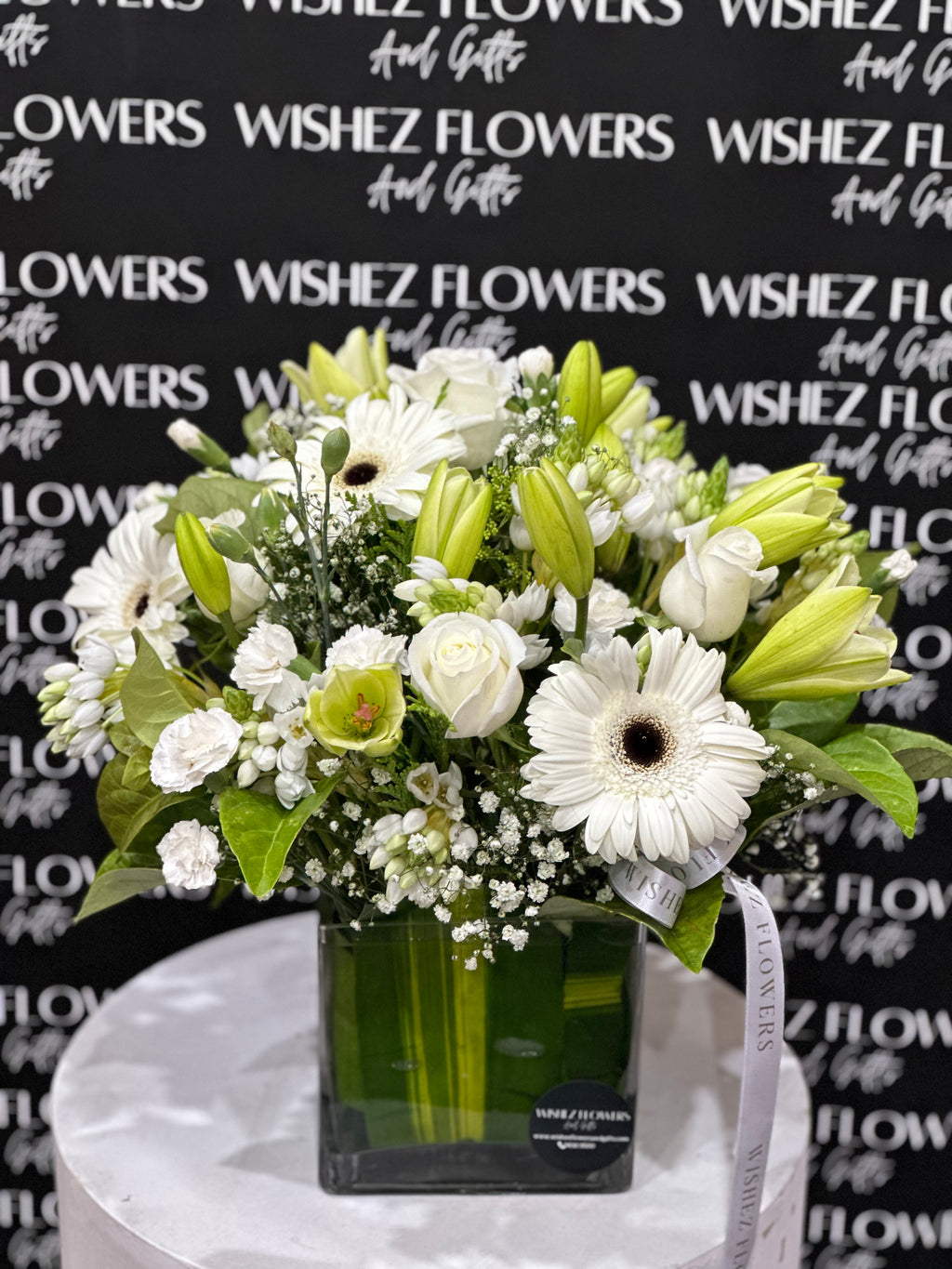 Large White Glass Vase