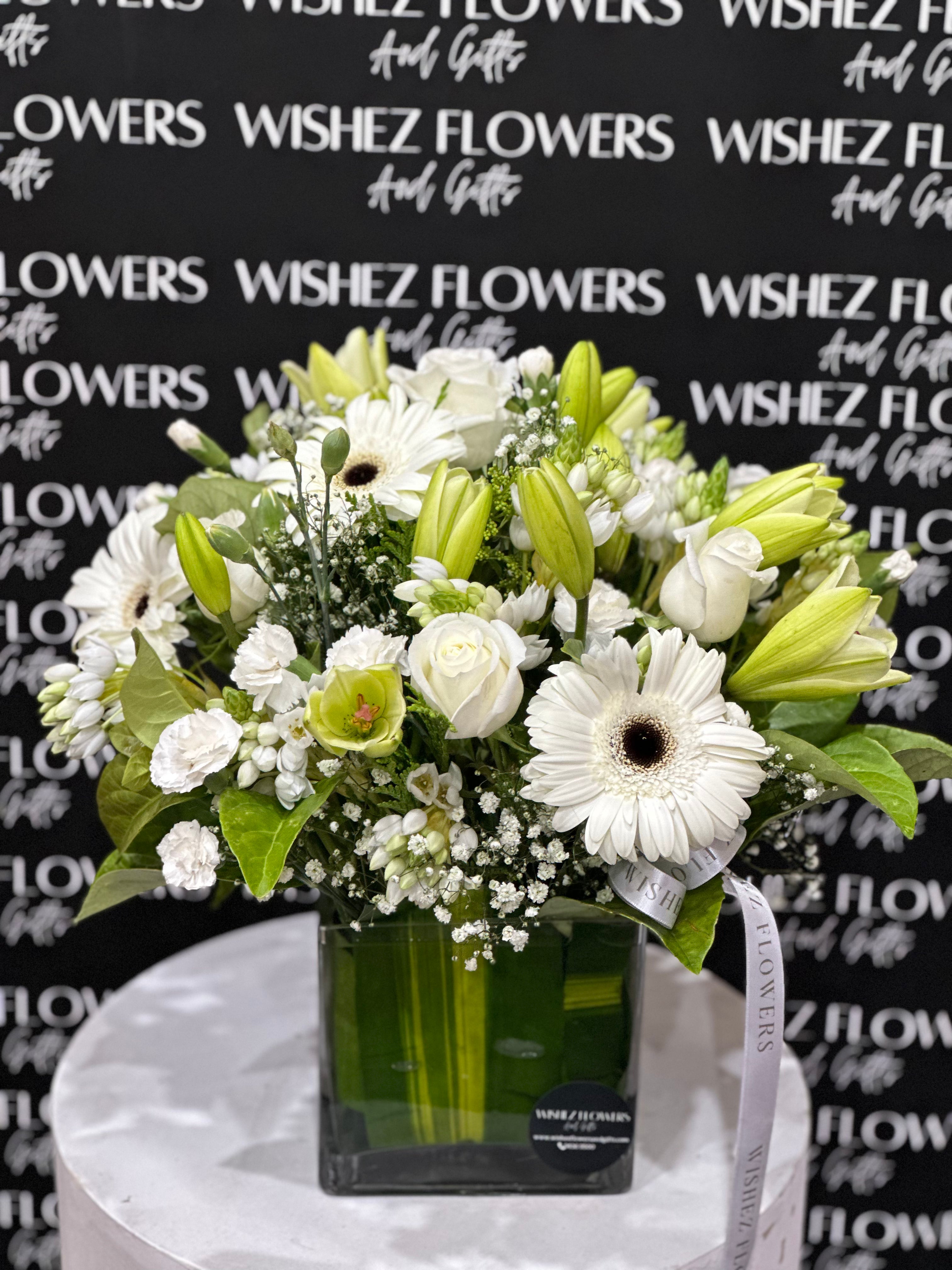 Large White Glass Vase