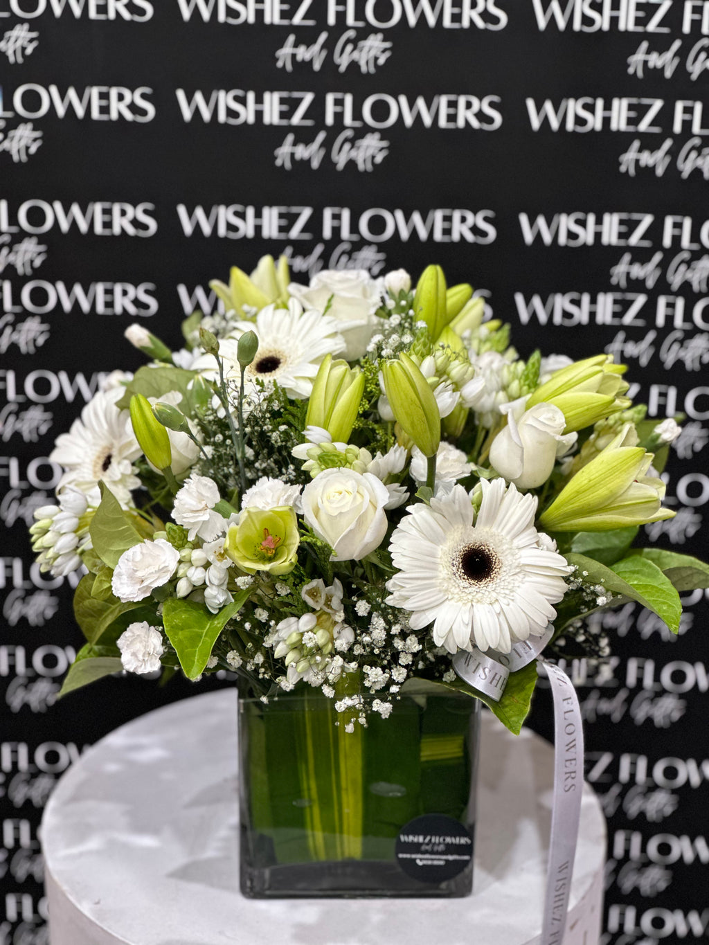 Large White Glass Vase