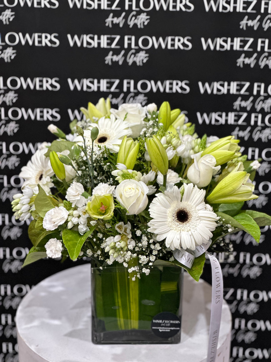 Large White Glass Vase