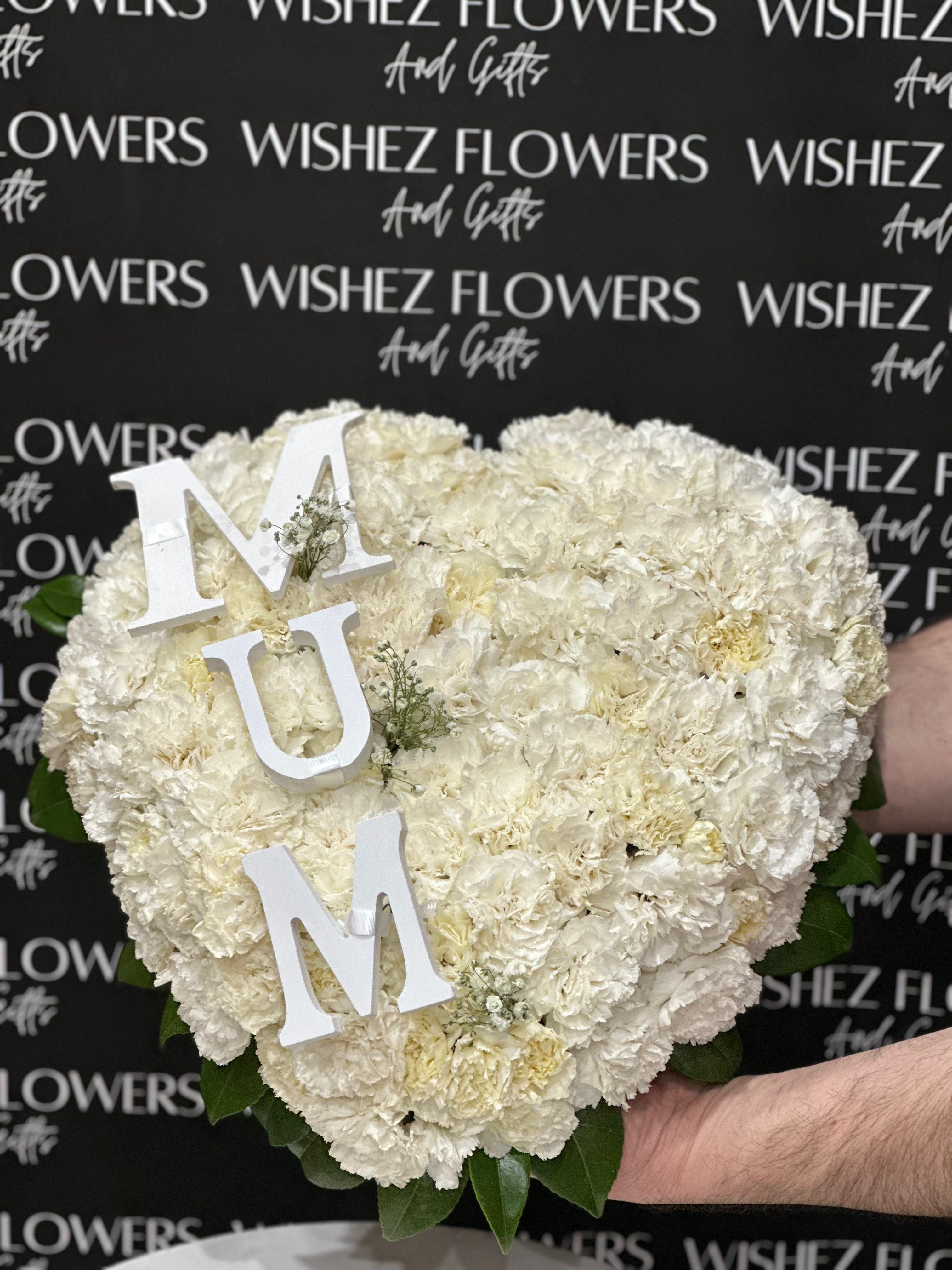 White Wreath Heart
